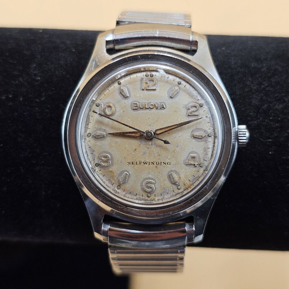 Vintage 1962 Bulova Self-Winding Automatic Mens Watch M2 Stainless Steel Case